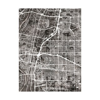 Michael Tompsett 'albuquerque New Mexico City Street Map Black' Canvas 