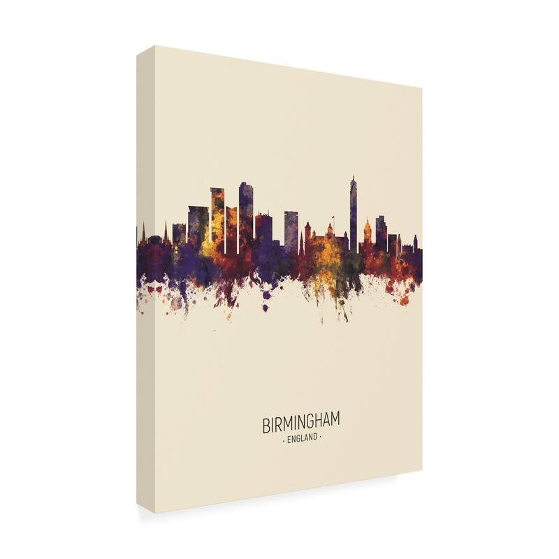 Michael Tompsett 'Birmingham England Skyline Portrait III' Canvas Art