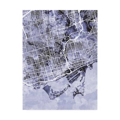 Michael Tompsett 'Toronto Street Map Blue' Canvas Art
