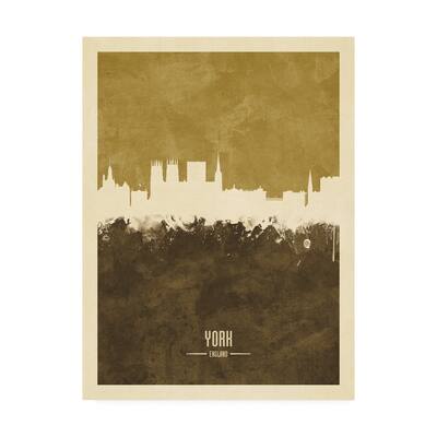 Michael Tompsett 'York England Skyline Brown' Canvas Art