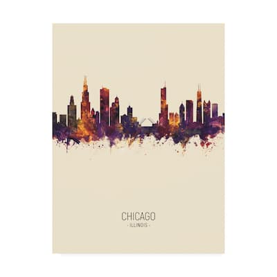 Michael Tompsett 'Chicago Illinois Skyline Portrait III' Canvas Art