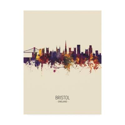 Michael Tompsett 'Bristol England Skyline Portrait III' Canvas Art