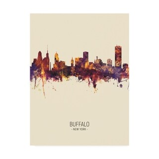 Michael Tompsett 'Buffalo New York Skyline Portrait III' Canvas Art ...