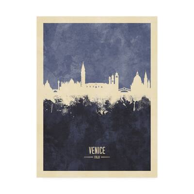 Michael Tompsett 'Venice Italy Skyline Navy' Canvas Art