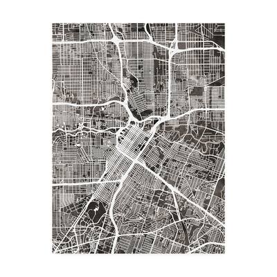 Michael Tompsett 'Houston Texas City Street Map Black' Canvas Art