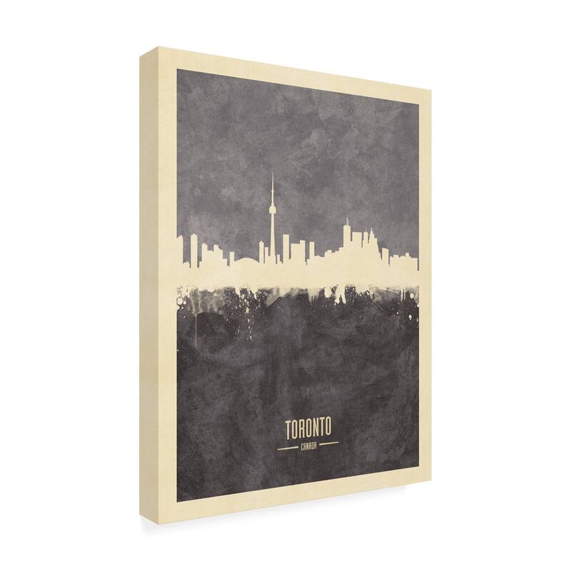 Michael Tompsett 'Toronto Canada Skyline Gray' Canvas Art