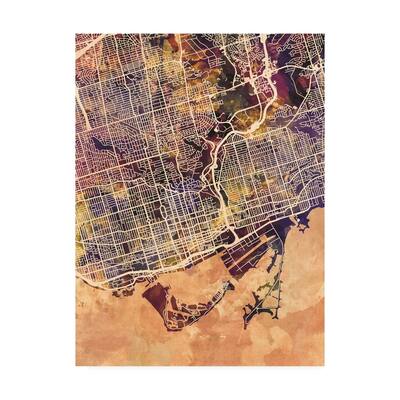 Michael Tompsett 'Toronto Street Map Color II' Canvas Art