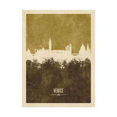 Michael Tompsett 'Venice Italy Skyline Brown' Canvas Art
