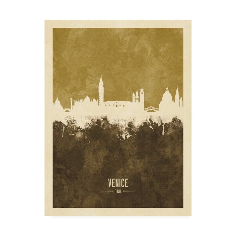 Michael Tompsett 'Venice Italy Skyline Brown' Canvas Art