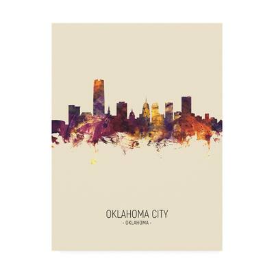 Michael Tompsett 'Oklahoma City Skyline Portrait III' Canvas Art