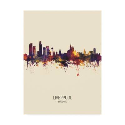 Michael Tompsett 'Liverpool England Skyline Portrait III' Canvas Art
