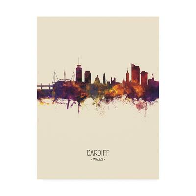 Michael Tompsett 'Cardiff Wales Skyline Portrait III' Canvas Art