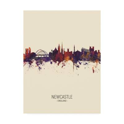 Michael Tompsett 'Newcastle England Skyline Portrait III' Canvas Art