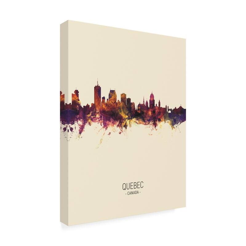 Michael Tompsett 'Quebec Canada Skyline Portrait III' Canvas Art