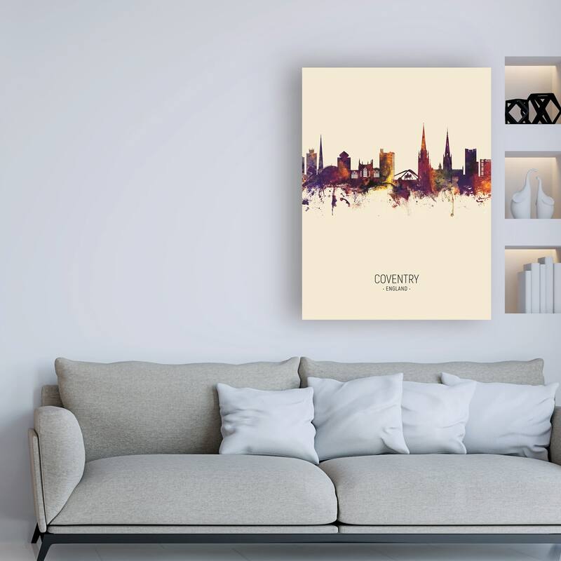 Michael Tompsett 'Coventry England Skyline Portrait III' Canvas Art