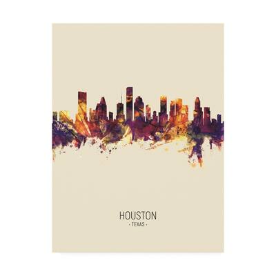Michael Tompsett 'Houston Texas Skyline Portrait III' Canvas Art