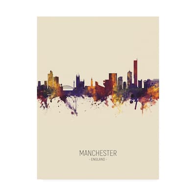 Michael Tompsett 'Manchester England Skyline Portrait III' Canvas Art