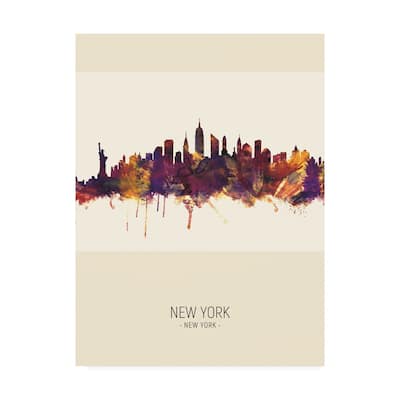 Michael Tompsett 'New York City Skyline Portrait III' Canvas Art