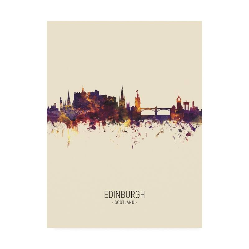 Michael Tompsett 'Edinburgh Scotland Skyline Portrait III' Canvas Art - 14x19