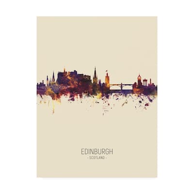 Michael Tompsett 'Edinburgh Scotland Skyline Portrait III' Canvas Art