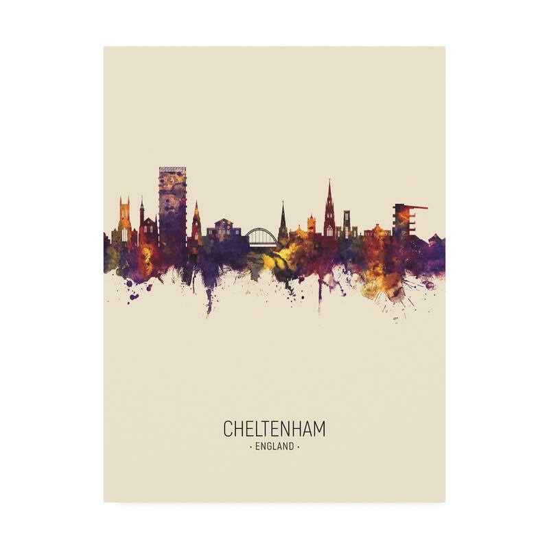 Michael Tompsett 'Cheltenham England Skyline Portrait III' Canvas Art