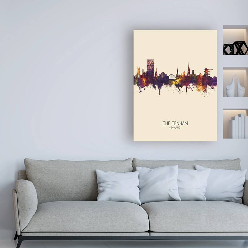 Michael Tompsett 'Cheltenham England Skyline Portrait III' Canvas Art