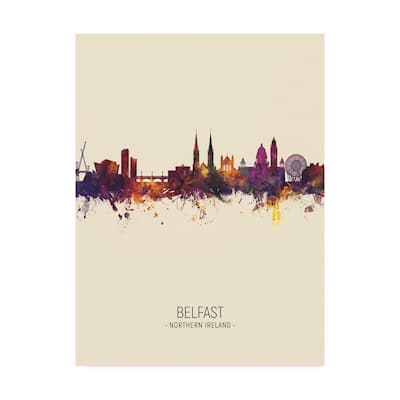 Michael Tompsett 'Belfast Northern Ireland Skyline Portrait III' Canvas Art