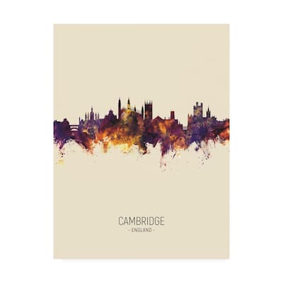 Michael Tompsett 'Cambridge England Skyline Portrait III' Canvas Art