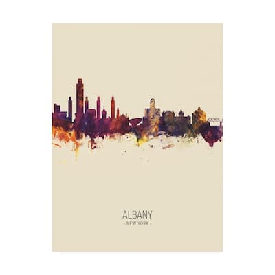 Michael Tompsett 'Albany New York Skyline Portrait III' Canvas Art