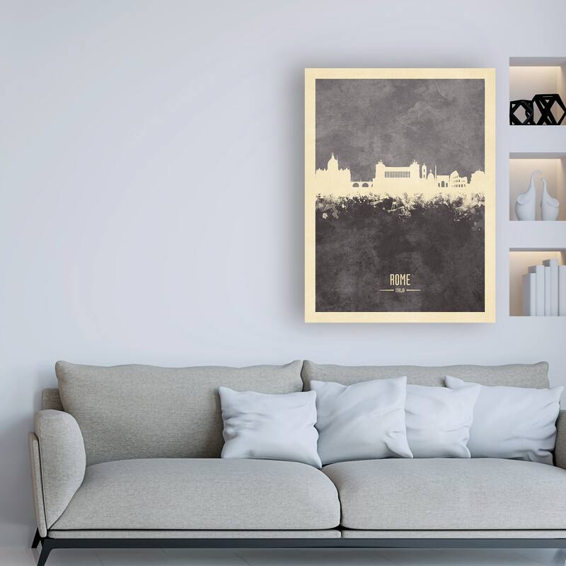 Michael Tompsett 'Rome Italy Skyline Gray' Canvas Art