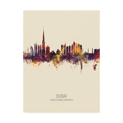 Michael Tompsett 'Dubai Skyline Portrait III' Canvas Art