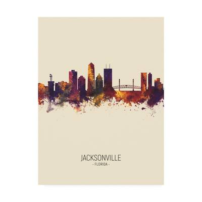 Michael Tompsett 'Jacksonville Florida Skyline Portrait III' Canvas Art