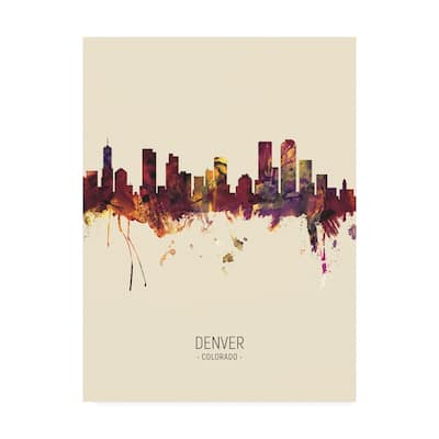Michael Tompsett 'Denver Colorado Skyline Portrait III' Canvas Art