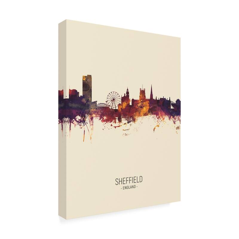Michael Tompsett 'Sheffield England Skyline Portrait III' Canvas Art