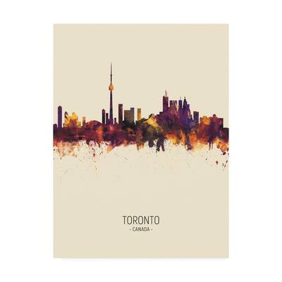 Michael Tompsett 'Toronto Canada Skyline Portrait III' Canvas Art