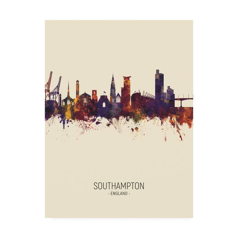 Michael Tompsett 'Southampton England Skyline Portrait III' Canvas Art - 14x19
