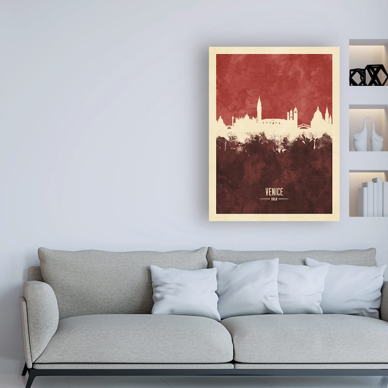 Michael Tompsett 'Venice Italy Skyline Red II' Canvas Art
