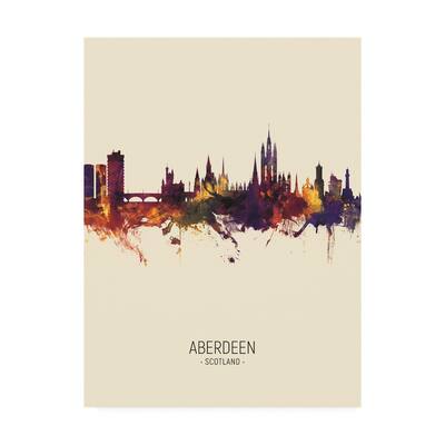 Michael Tompsett 'Aberdeen Scotland Skyline Portrait III' Canvas Art