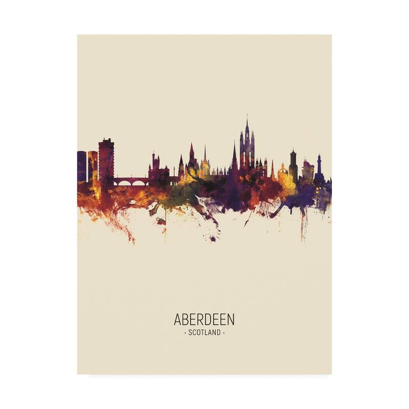 Michael Tompsett 'Aberdeen Scotland Skyline Portrait III' Canvas Art