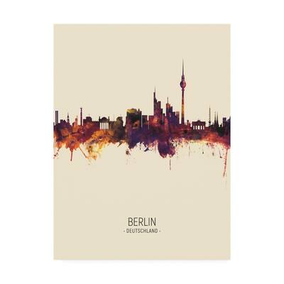 Michael Tompsett 'Berlin Germany Skyline Portrait III' Canvas Art
