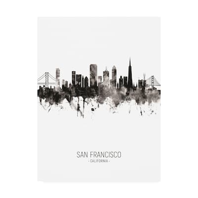 Michael Tompsett 'San Francisco California Skyline Portrait II' Canvas Art