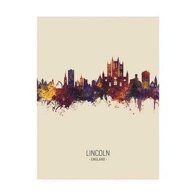 Michael Tompsett 'Lincoln England Skyline Portrait III' Canvas Art