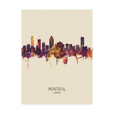 Michael Tompsett 'Montreal Canada Skyline Portrait III' Canvas Art
