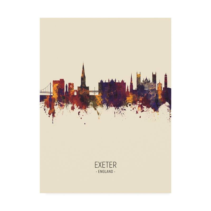 Michael Tompsett 'Exeter England Skyline Portrait III' Canvas Art