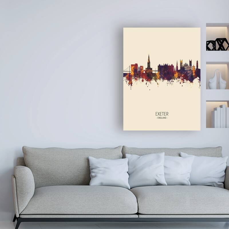 Michael Tompsett 'Exeter England Skyline Portrait III' Canvas Art