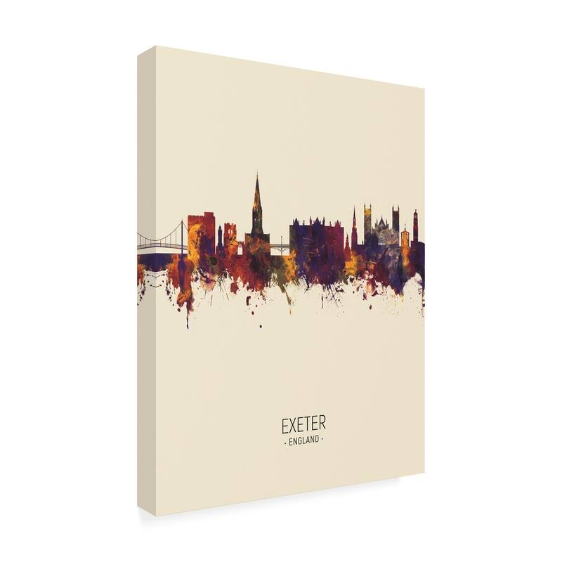 Michael Tompsett 'Exeter England Skyline Portrait III' Canvas Art