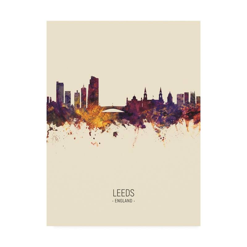 Michael Tompsett 'Leeds England Skyline Portrait III' Canvas Art