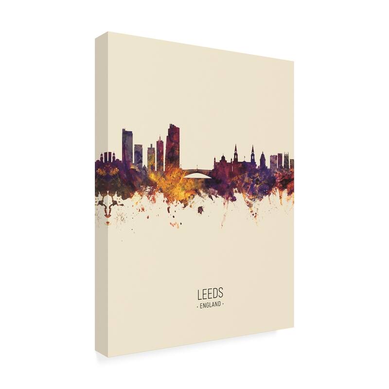 Michael Tompsett 'Leeds England Skyline Portrait III' Canvas Art