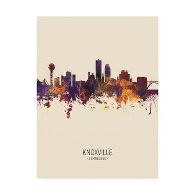 Michael Tompsett 'Knoxville Tennessee Skyline Portrait III' Canvas Art