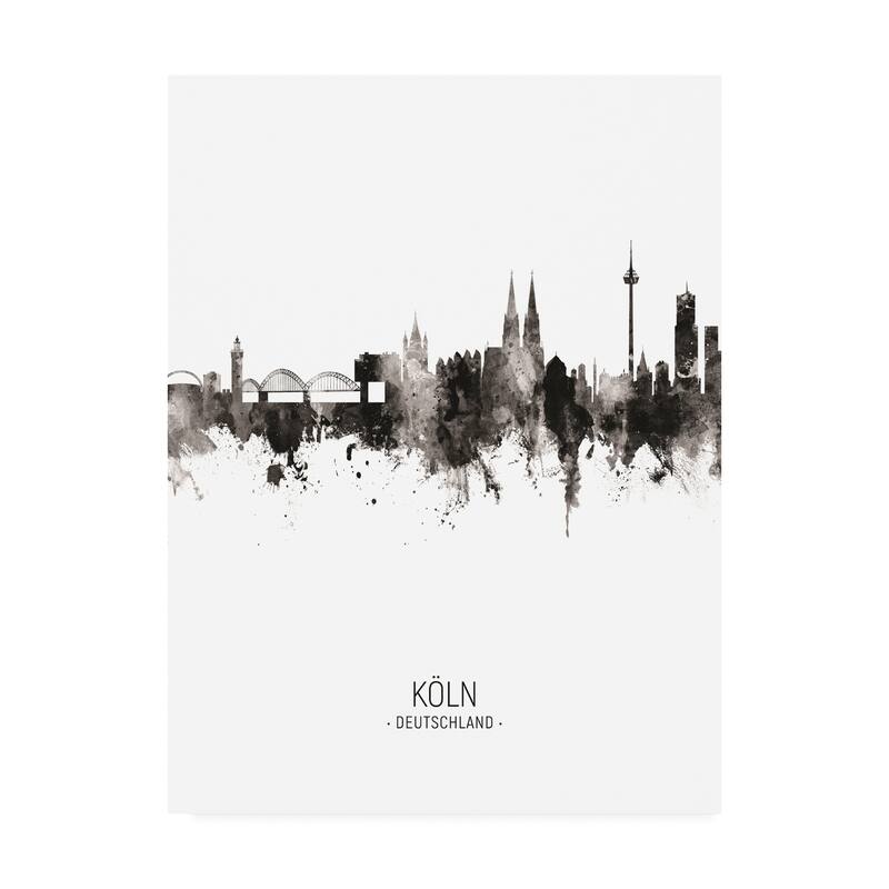 Michael Tompsett 'Cologne Germany Skyline Portrait II' Canvas Art